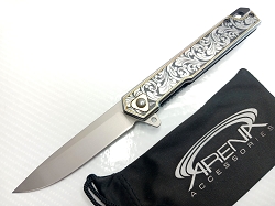 Honeysuckle Scrollwork Fast-Opening Flipper - 440C
