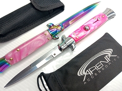 Pink Stiletto Switchblade Knife