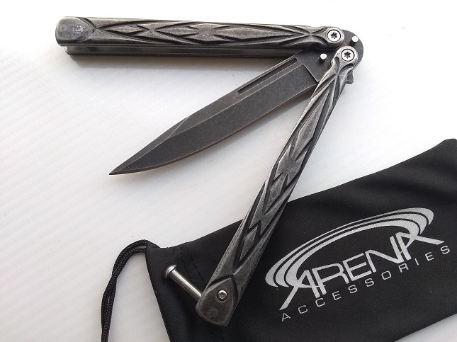 Twisted Tribal Stonewashed Balisong Butterfly Knife 