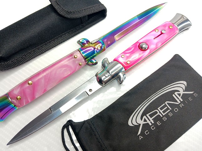 Pink Stiletto Switchblade Knife 