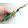 Gold & Green Stiletto Switchblade Knife - Oakland A's Colors 